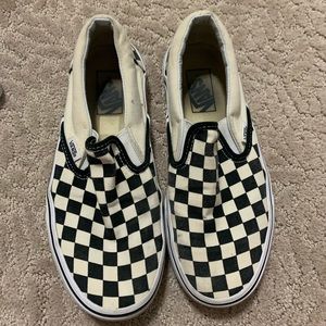 Black and cream checkered vans